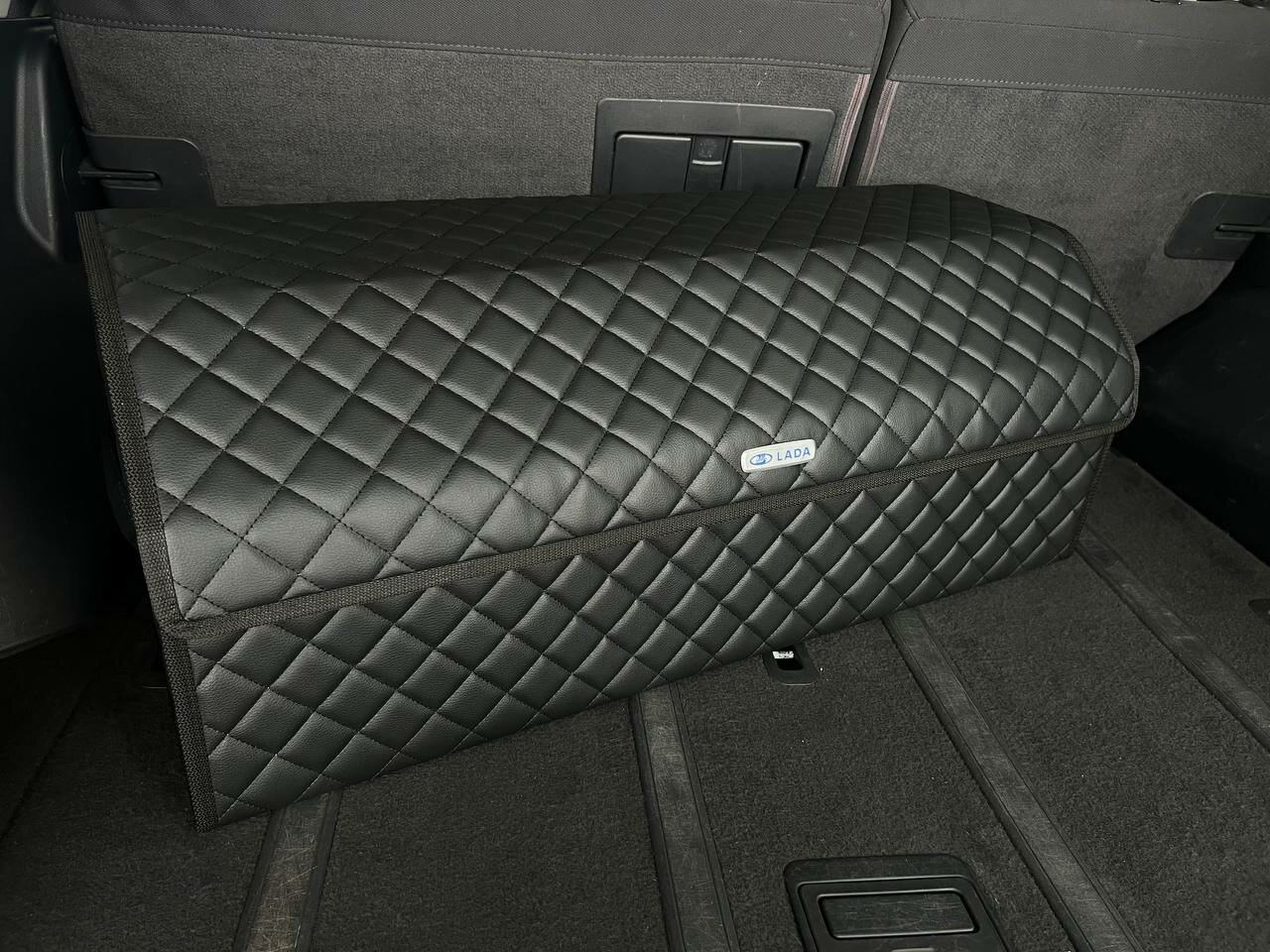 Органайзер для багажника LADA / лада / Кофр 80х30х30, сумка, саквояж, ящик, черный с черной отстрочкой