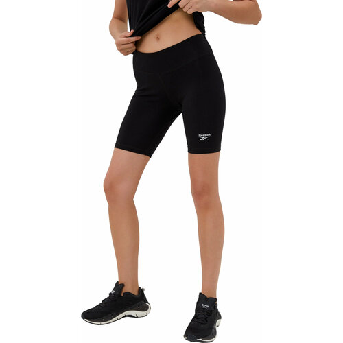 фото Шорты спортивные reebok identity small logo cotton bike short, размер 2xs, черный