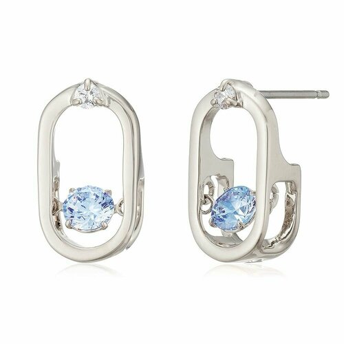Серьги пусеты SWAROVSKI кристаллы Swarovski серебристыйголубой 4724₽