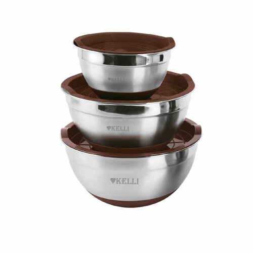 Набор мисок с крышками Kelli KL-232 Коричненвый 1580₽