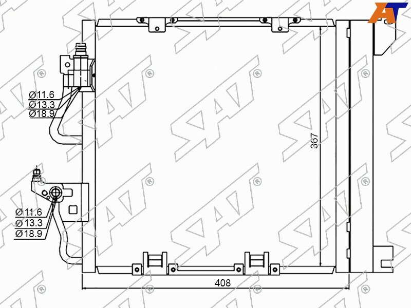 Радиатор кондиционера Opel Astra 04-13 / Zafira 05-14 / Astra Family 11-14 / Astra GTC 04-15