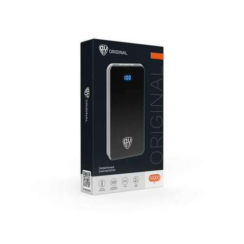 BY Аккумулятор мобильный 10000 мАч 2xUSB 2А дисплей белый 186100₽