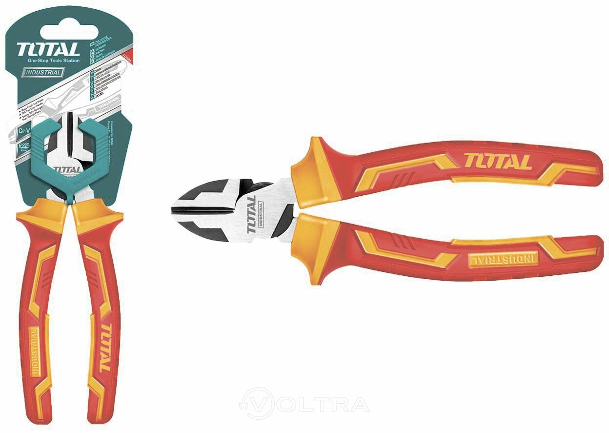 Кусачки боковые (бокорезы) 6"/160 мм диэлектрические (1000 В) TOTAL THTIP2261