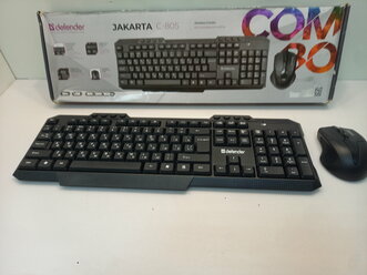Беспроводные клавиатура+мышь DEFENDER JAKARTA C-805 чёрные (45804)