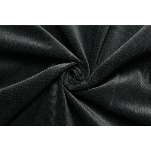 Ткань Бархат чёрный в серый меленький квадратик, ш148см, 0,5 м