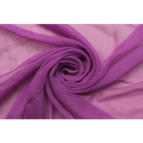 Ткань Шёлк-шифон-креш пурпурно-сиреневого цвета, ш142см, 0,5 м
