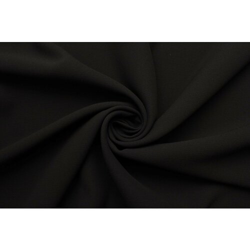 Ткань Креп костюмно-плательный чёрный, 330 г/пм, ш138см, 0,5 м ткань костюмно плательный хлопковый вельвет с вискозой 1 м