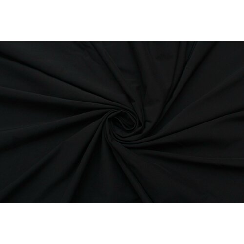 Ткань Хлопок стрейч Бенгалин чёрный средней плотности, ш142см, 0,5 м