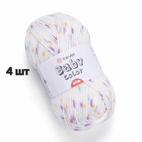 Пряжа YarnArt Baby color Фиолетовый-желтый (217) 4 мотка 50 г/150 м (100% акрил) ярнарт беби колор