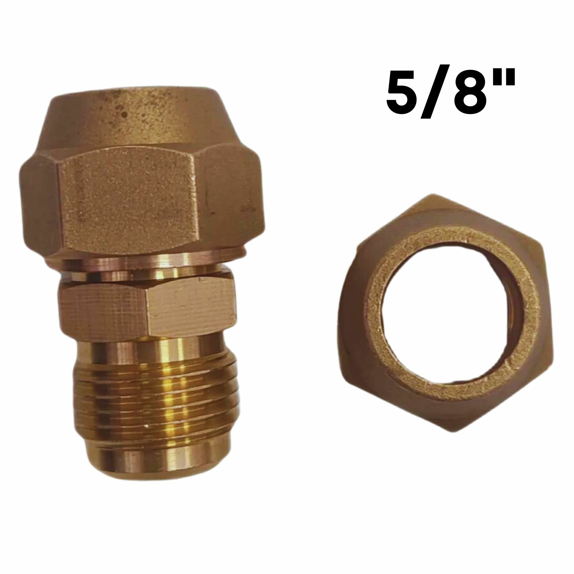 Комплект для соединения медной трубы 5/8" / штуцер + 2 гайки