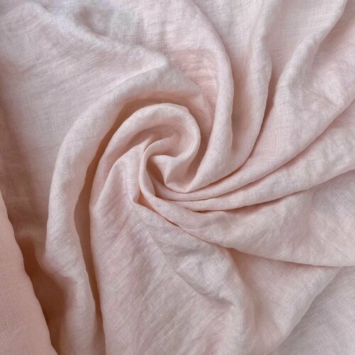 Ткань лен 100% умягченная Нежно-Розовая отрез 3м х 145см