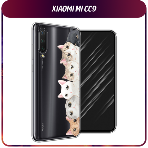 Силиконовый чехол на Xiaomi Mi CC9/Mi A3 Lite/Mi 9 Lite / Сяоми Mi CC9 Котики, прозрачный силиконовый чехол на xiaomi mi cc9 mi a3 lite mi 9 lite сяоми mi cc9 приготовлено с любовью прозрачный