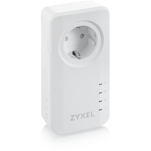 Адаптер ZyXEL PLA6457-EU0201F комплект zyxel pla6457 eu0201f из двух powerline адаптеров pla6457 со встроенной розеткой g hn wave 2 до 2400 мбит с 1xlan ge