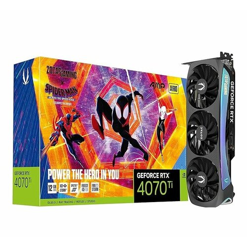 Видеокарта ZOTAC Gaming GeForce RTX 4070 Ti AMP AIRO Spider-Man 12GB 192BIT GDDR6X 9000000₽