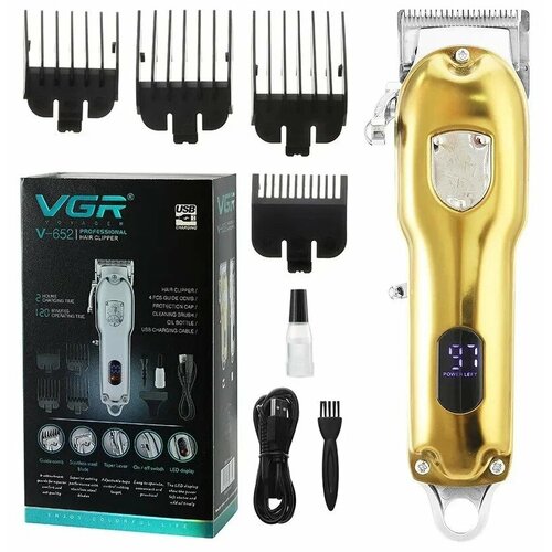 VGR Машинка для стрижки V-693, золотой vgr brand professional clipper golden