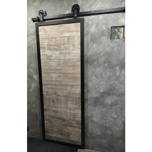 Амбарный механизм для раздвижной двери до 1800 мм. Трек 3.6 метра. Колесо верхнее.