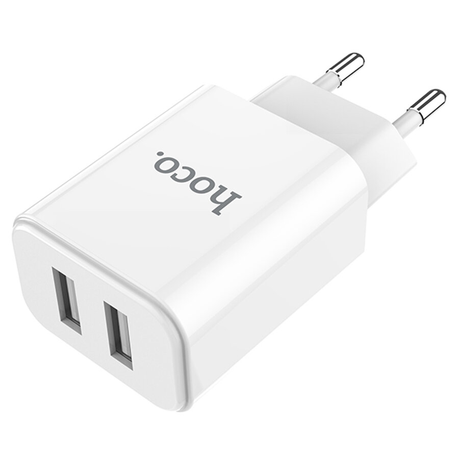 Сетевое зарядное устройство HOCO C62A Victoria 2xUSB, 2.1A, 10W, белый