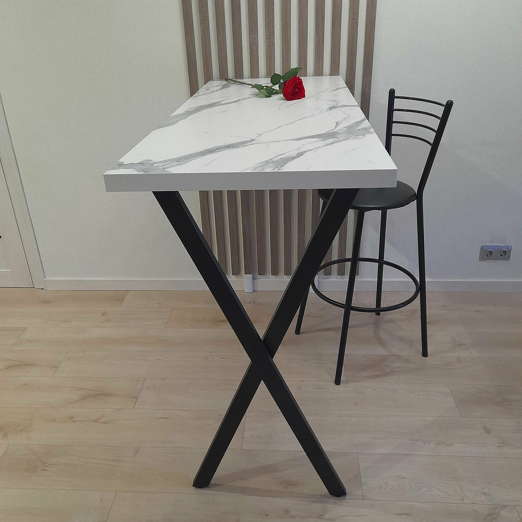 фото Барная стойка Лофт-10 Мрамор белый пр