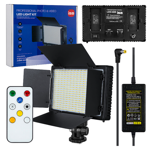 Профессиональная Светодиодная панель со шторками для фотосъемки LED-600 ISA 2990₽