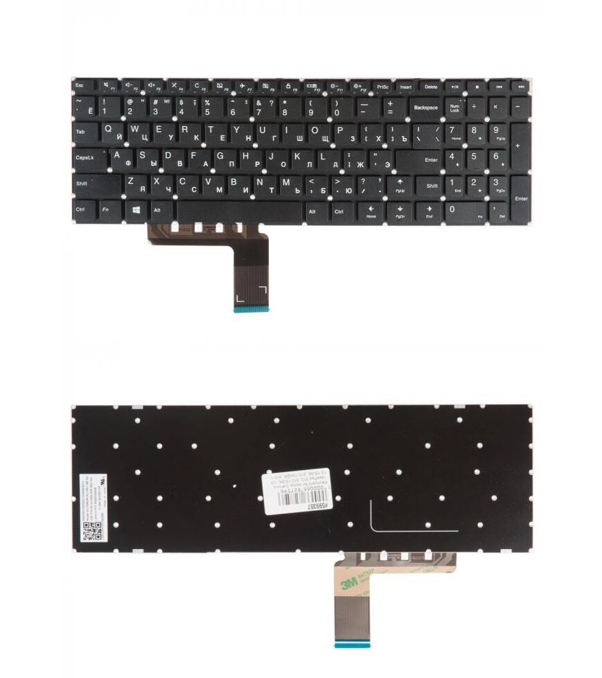 Keyboard / Клавиатура ZeepDeep для ноутбука Lenovo IdeaPad 310 310-15ISK V310-15ISK 310-15ABR 310-15IAP черная без рамки гор. Enter
