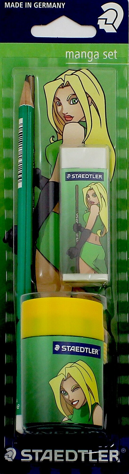 Staedtler Карандаш чернографитный HB Manga Lady с ластиком и точилкой (131SBKML1) - фото №2