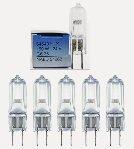 Изображение товара 5шт/уп. Лампа Галогенная Капсула 150Вт 24V G6.35 Special 6000Лм 3450К D-11mm L-50mm Диммируемая 3450К Свет Теплый белый OSRAM, уп. 5шт