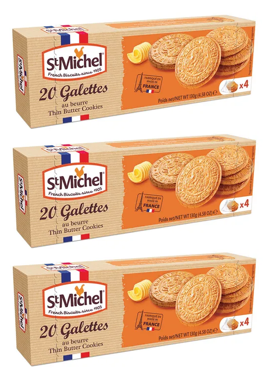 Печенье сливочное StMichel традиционное, 130 г 3 пачки