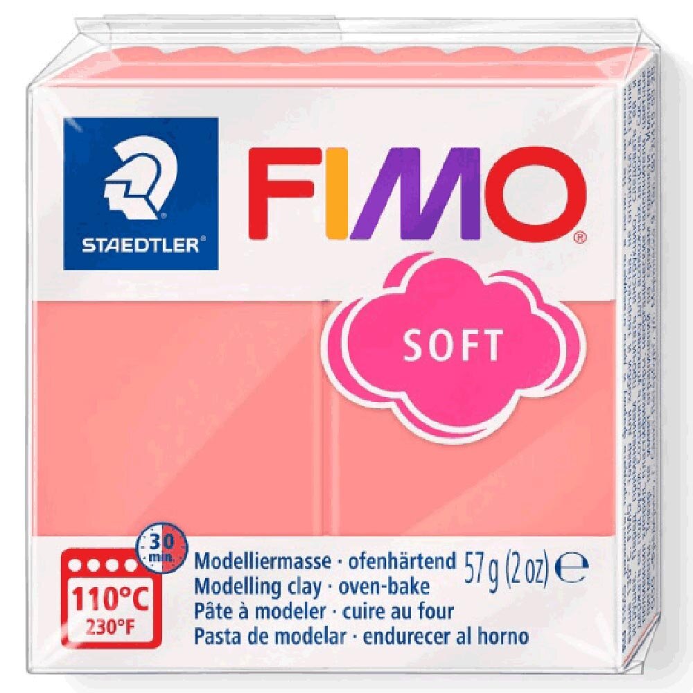 Полимерная глина Fimo Soft 8020-T20 розовый грейпфрут 57 г, цена за 1 шт.