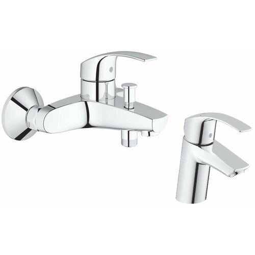 Комплект смесителей Grohe Eurosmart New 33300002 + 32467002 смеситель для раковины без донного клапана grohe eurosmart 23967003