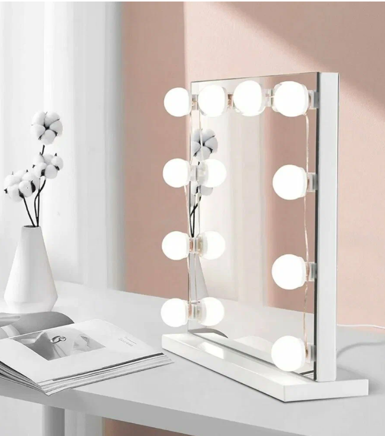 Светодиодные лампочки для косметического зеркала и макияжа, светильник, самоклеющиеся, USB, 10 шт