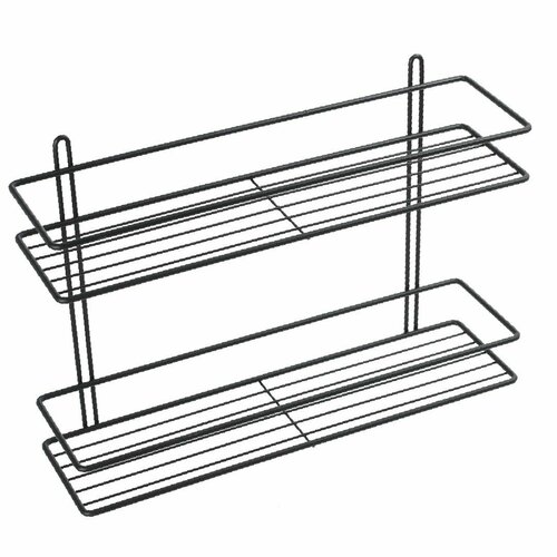 Полка прямая двухэтажная черная Fixsen, FX-730B-2