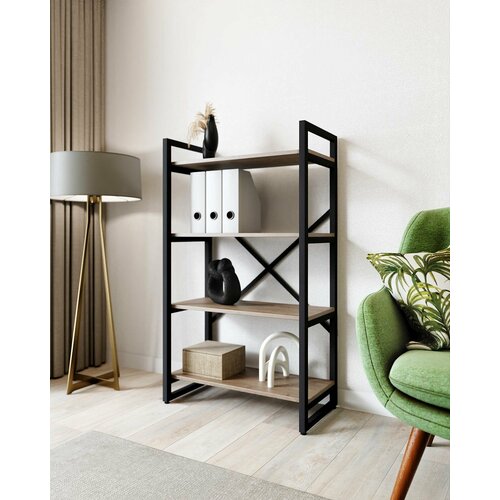 Стеллаж BRUNO 4 полки (117х68х34) Дуб Давос