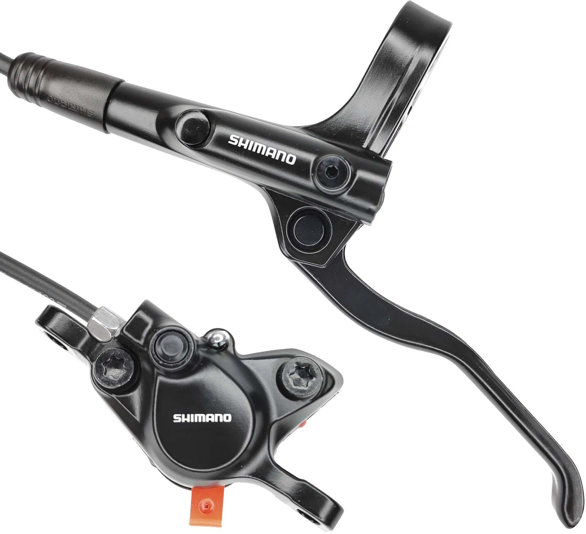 Тормоз гидравлический дисковый, Shimano BL-MT200, гидролиния 95 см, серия MT, передний, под левую руку, черный