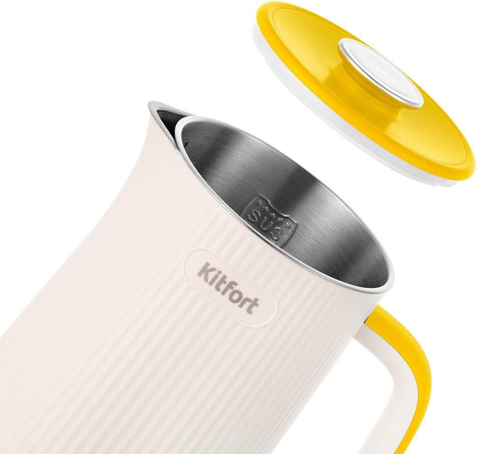 Чайник Kitfort КТ-6197-3 бело-желтый - фото №4