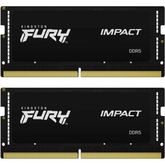 Оперативная память Kingston SO-DIMM DDR5 32Gb(2x16Gb) 5600Mhz pc-44800 FURY Impact CL40 1.1V (KF556S40IBK2-32)