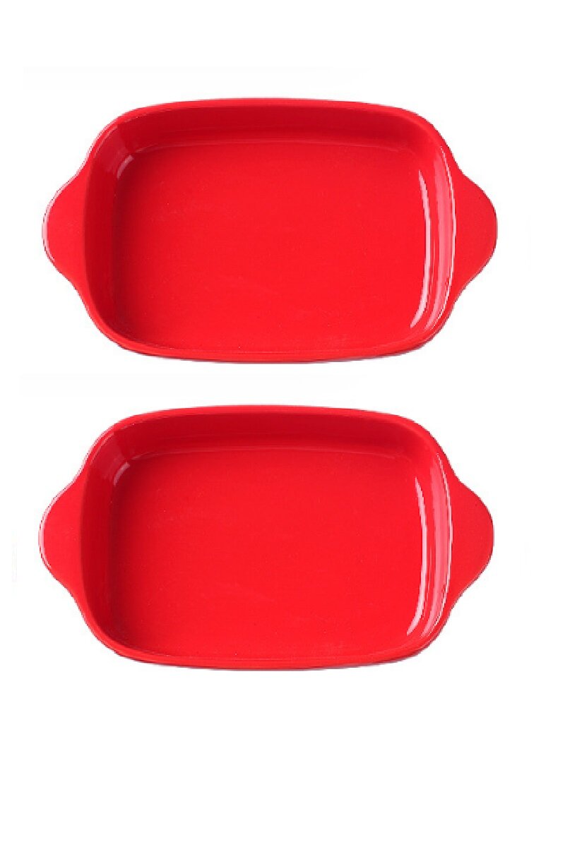 Формы для выпечки порционные, 2 шт, красные, 22,8×13,8×4,5 см.