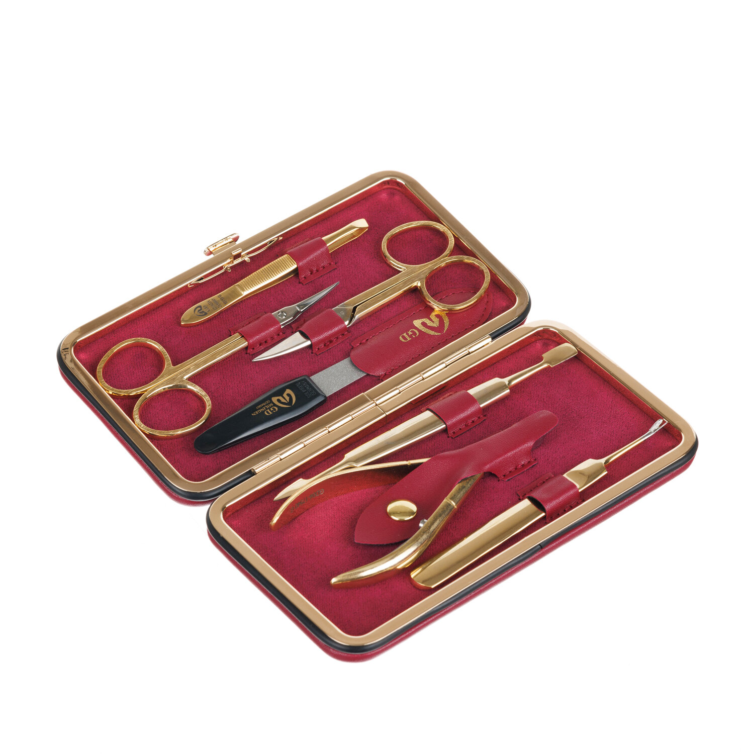 Маникюрный набор GD, 7 пр. Футляр: искуcственная кожа, цвет Viva Magenta, шт