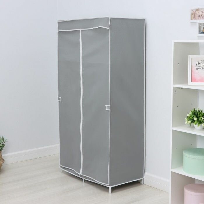 Шкаф тканевый каркасный складной LaDom 83х45х160 см цвет серый