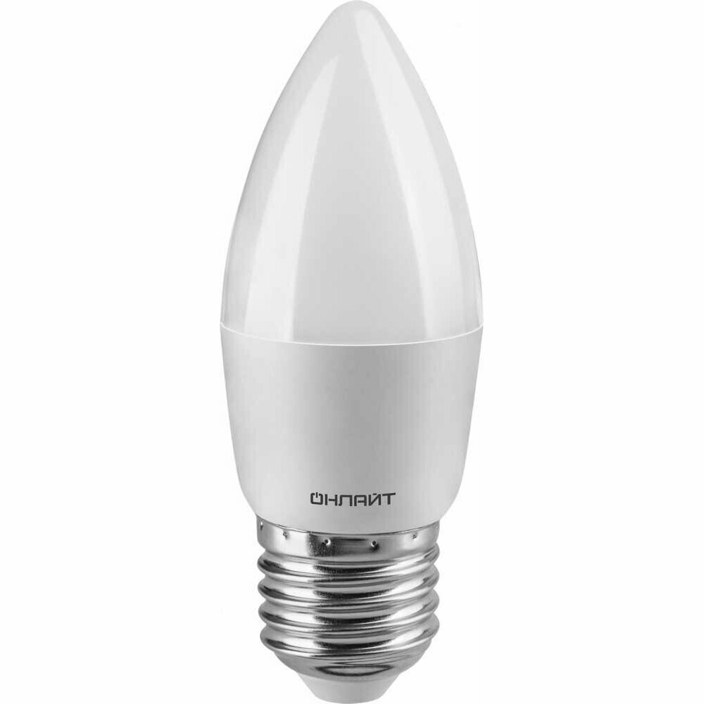 Лампа светодиодная 71 630 OLL-C37-6-230-2.7K-E27-FR 6Вт свеча 2700К тепл. бел. E27 450лм 176-264В онлайт 71630