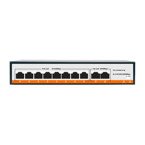 PoE коммутатор TVB-608PC 10 портовый коммутатор poe gigabit 8 poe порты 2 uplinks 120 вт встроенная мощность 10 100 1000 м vlan lsolation full half duplex plug