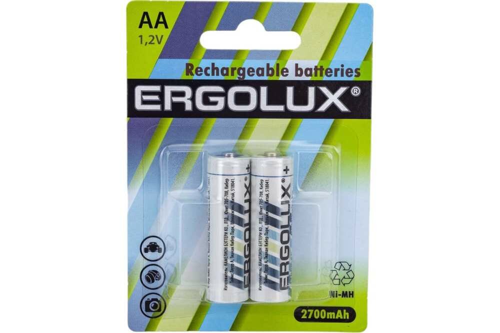 Ergolux AA-2700mAh Ni-Mh BL-2 (nhaa2700bl2, аккумулятор,1.2В) (2 шт. в уп-ке)