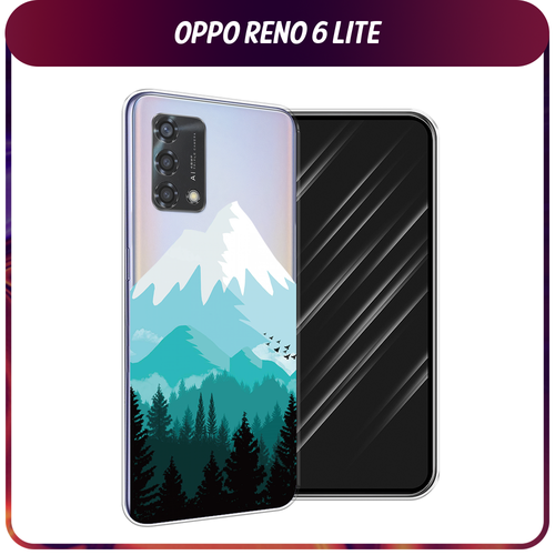 Силиконовый чехол на Oppo Reno 6 Lite / Оппо Рено 6 Лайт Синяя снежная гора, прозрачный силиконовый чехол на oppo reno 6 lite оппо рено 6 лайт розовые пионы