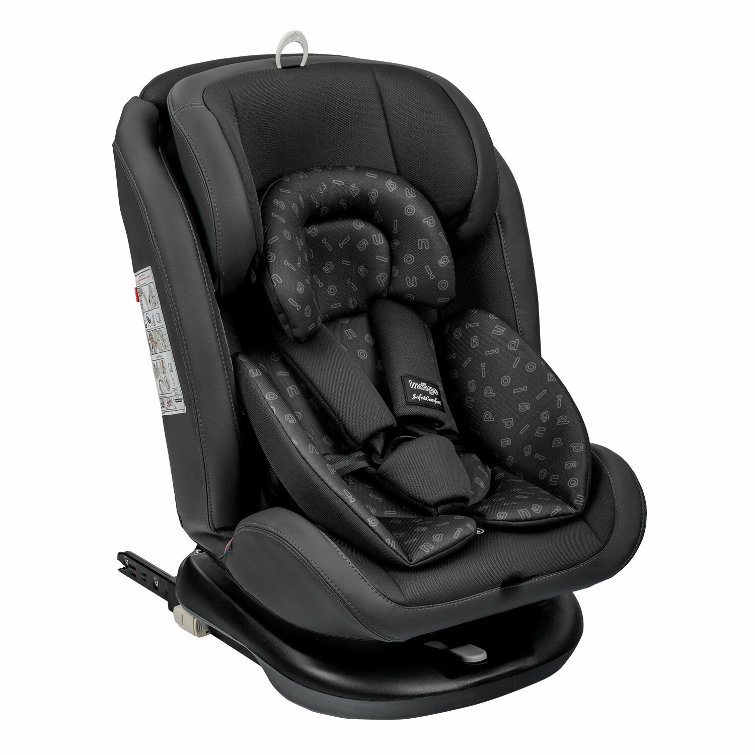 Автокресло Indigo ADVANCED Isofix 0+1+2+3 (0-36 кг) темно-серый ПА