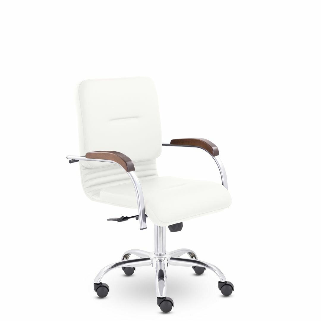 Офисное кресло UTFC самба люкс GTP CH TG D8 (Темный орех) S-0402 Белое