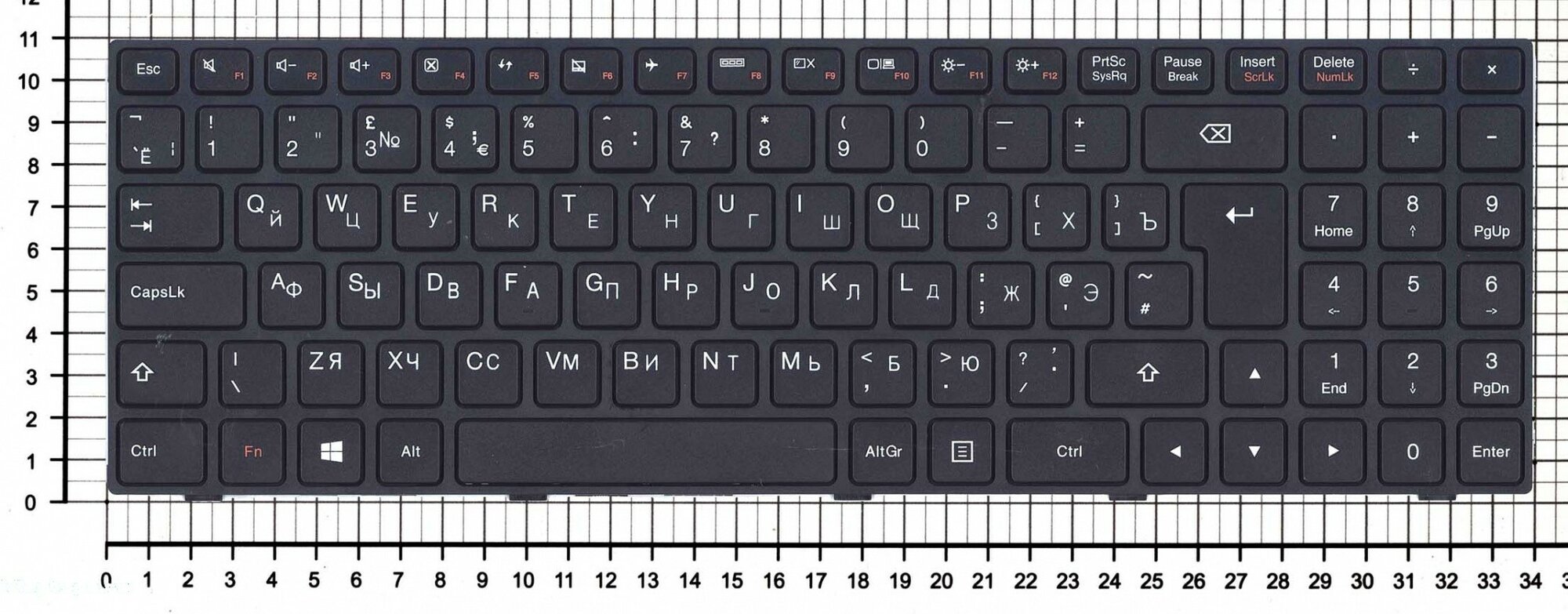 Клавиатура для Lenovo IdeaPad B5010 черная с черной рамкой, версия 1