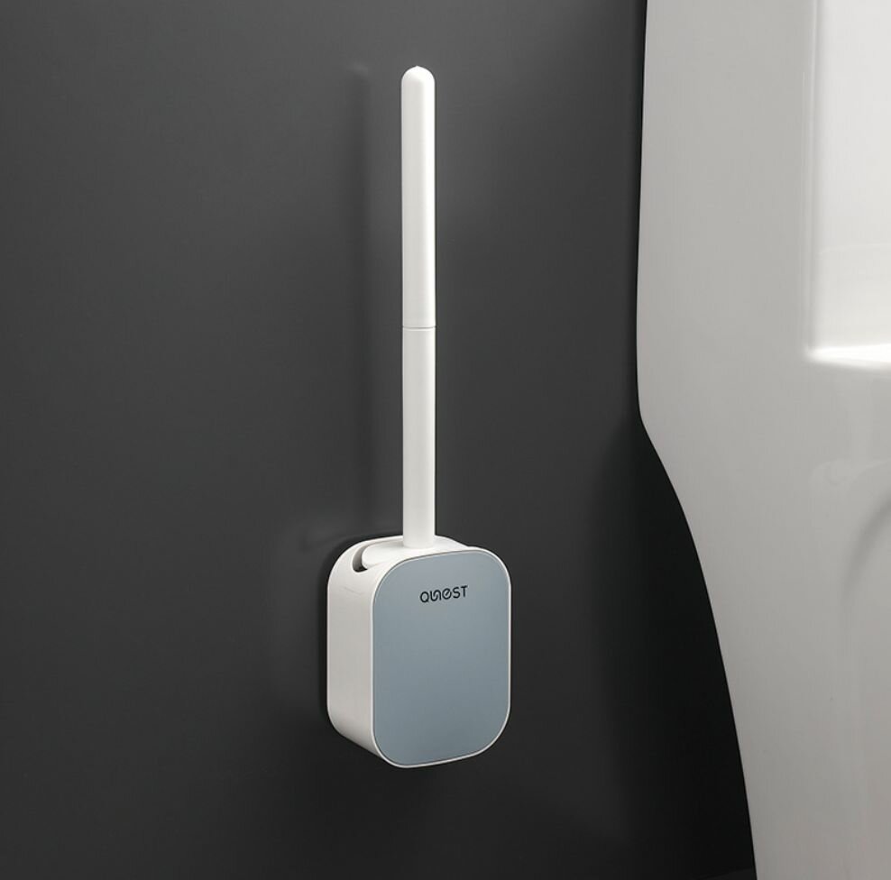 фото Настенный ершик для унитаза белый/голубой