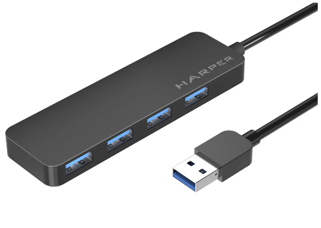 USB Концентратор HARPER HUB-04P, черный