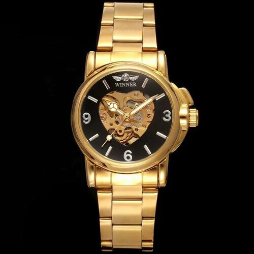 наручные часы winner черный золотой Наручные часы WINNER, золотой, черный