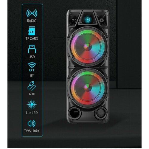 Портативная колонка BT Speaker ZQS-8210 с микрофоном и пультом / Беспроводная колонка блютуз / Беспроводная колонка с радио / Портативная колонка / Bluetooth портативная колонка bt speaker zqs 6210 bluetooth с микрофоном для караоке fm mp3 динамической подсветкой и управлением через смартфон