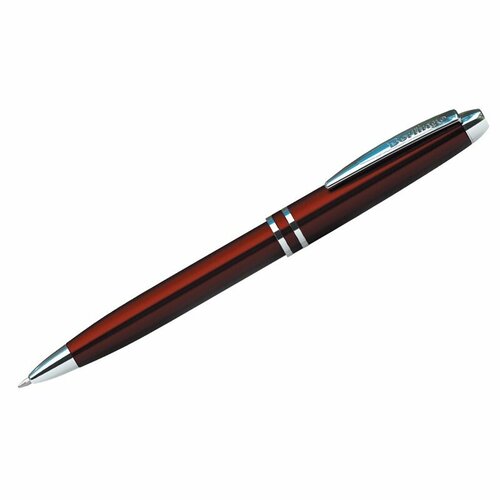 Шариковая ручка Silk Classic синяя, 0.7 мм, красный, хром, поворотный, пластиковый футляр